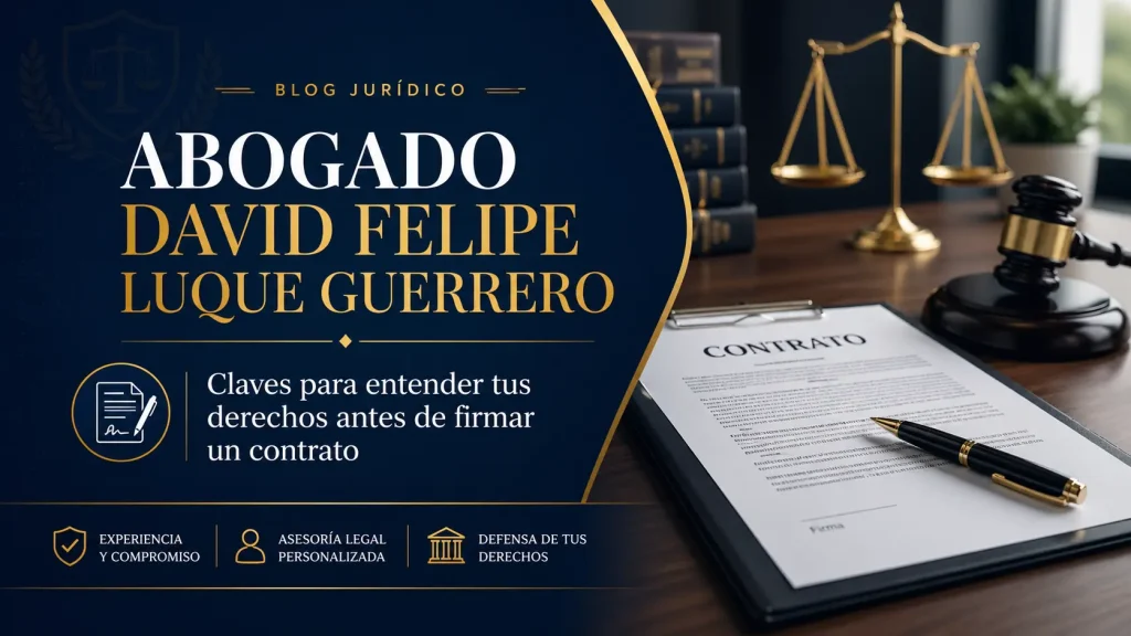Abogado David Felipe Luque Guerrero: claves para entender tus derechos antes de firmar un contrato